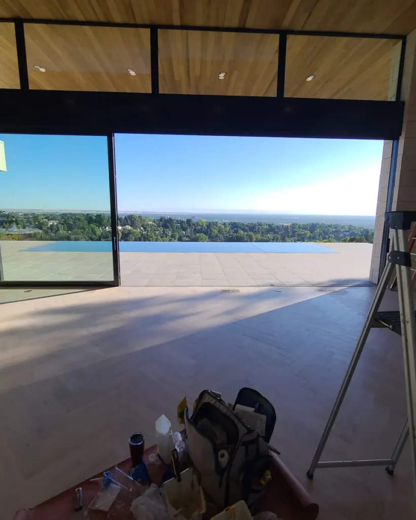 Interior repaint with a vaulted wood ceiling in a Treasure Valley home